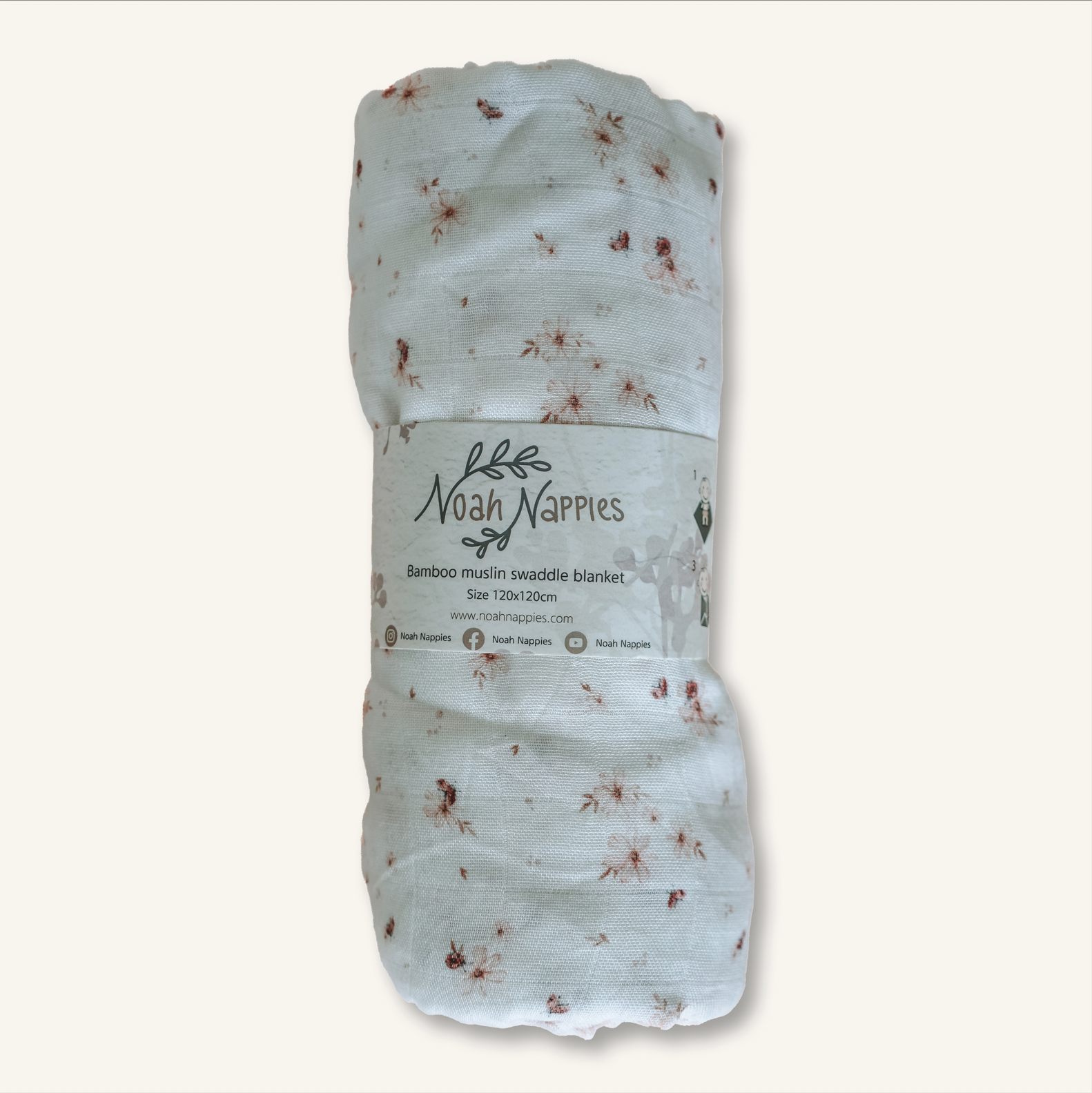 Friendly Ladybug Bambus Muslin teppi/vafningur